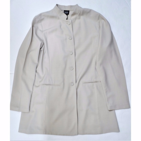 Eileen Fisher Jacket Mandarin Collar Wool Blend S - Picture 4 of 11